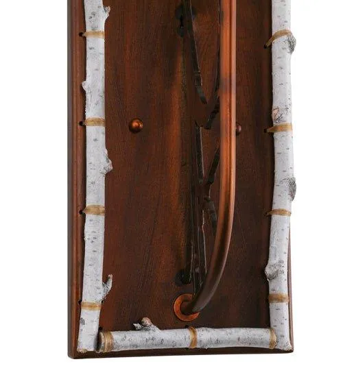 Rustic Birchwood and Leather Wall Sconce