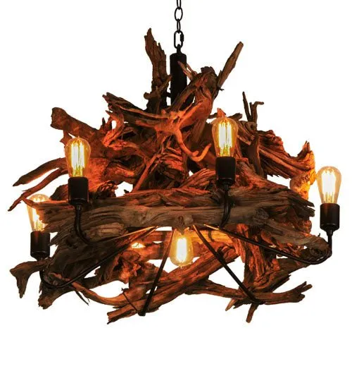 Rustic Driftwood Lodge Chandelier