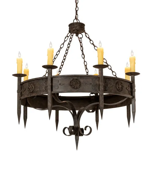 Rustic Floral Medallion Bobeche Chandelier patio chat set, outdoor furniture set
