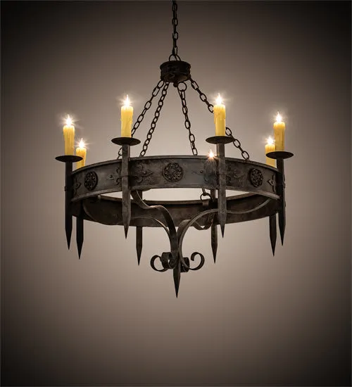 Rustic Floral Medallion Bobeche Chandelier