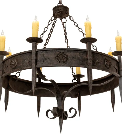 Rustic Floral Medallion Bobeche Chandelier