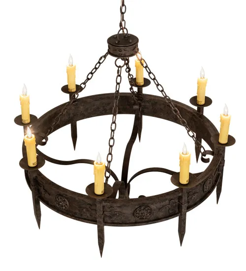 Rustic Floral Medallion Bobeche Chandelier