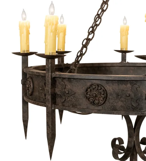 Rustic Floral Medallion Bobeche Chandelier