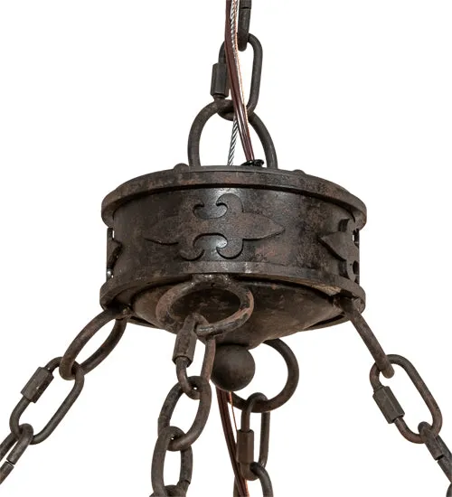 Rustic Floral Medallion Bobeche Chandelier