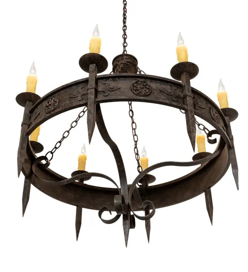 Rustic Floral Medallion Bobeche Chandelier