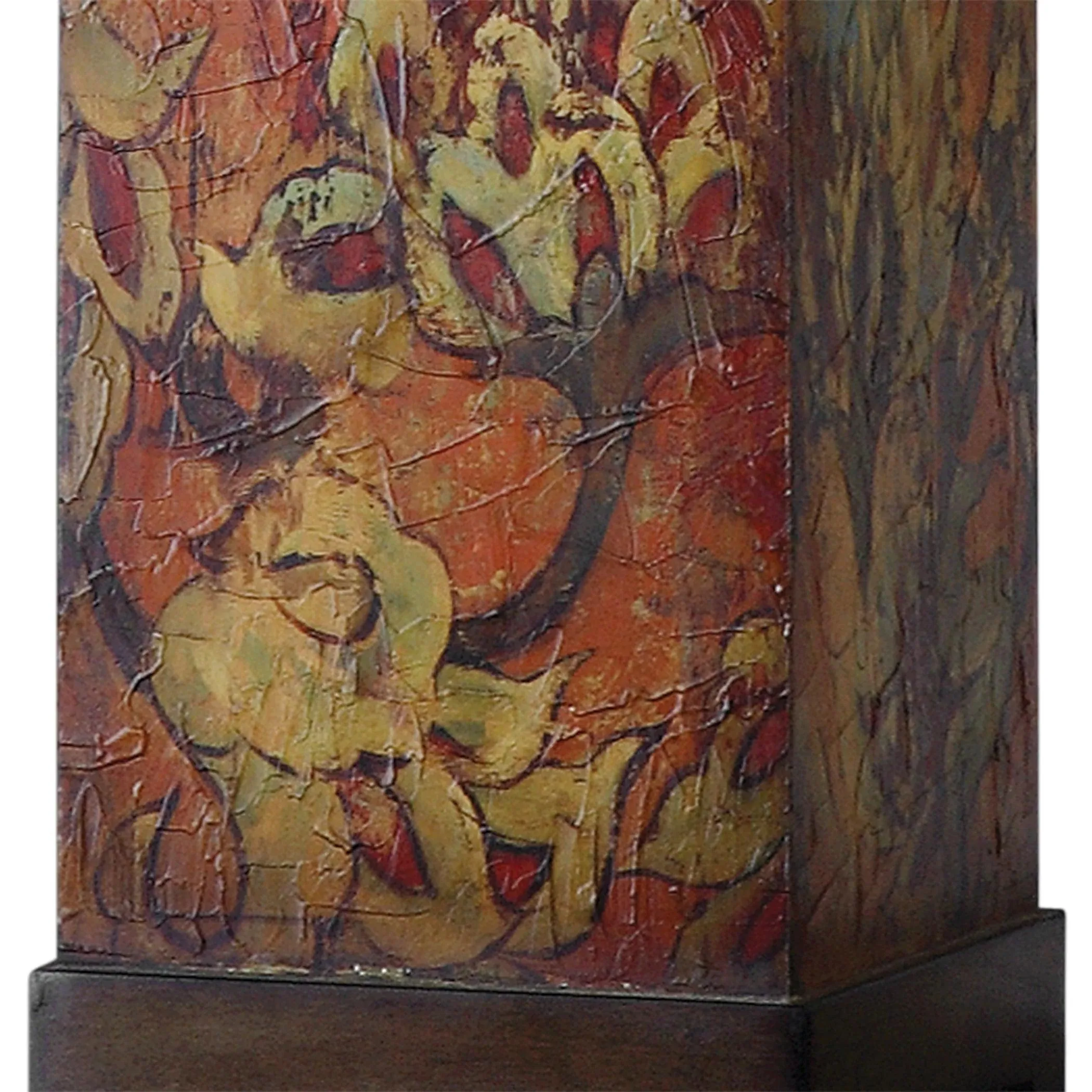 Rustic Foliage Lamp w/ Linen Shade