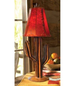 Rustic Iron Saguaro Table Lamp ceiling light, pendant lamp