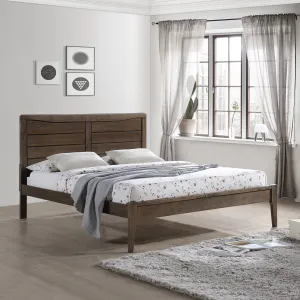 Rustic Wooden Queen Platform Bed - NH335903 throw blanket, decorative pillow