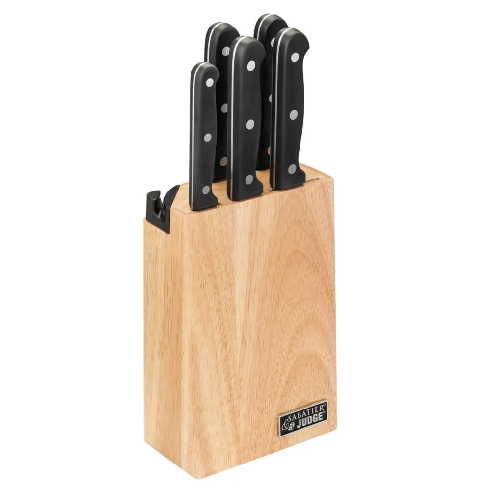 Sabatier IV 5 Piece Knife Block Set round coffee table, wooden coffee table