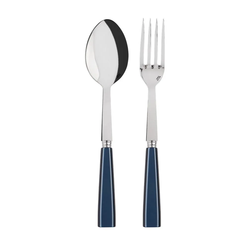 Sabre, 2 piece serving set Natura, steel blue napkin rings, dining placemats