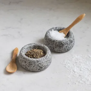 Salt and Pepper Pots, Granite napkin rings, dining placemats