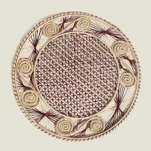 Sandra Set of 2 Woven Placemats, D35cm, Mulberry tufted headboard, king headboard