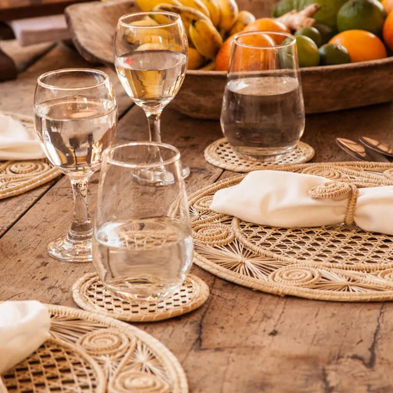 Sandra Set of 2 Woven Placemats, D35cm, Natural