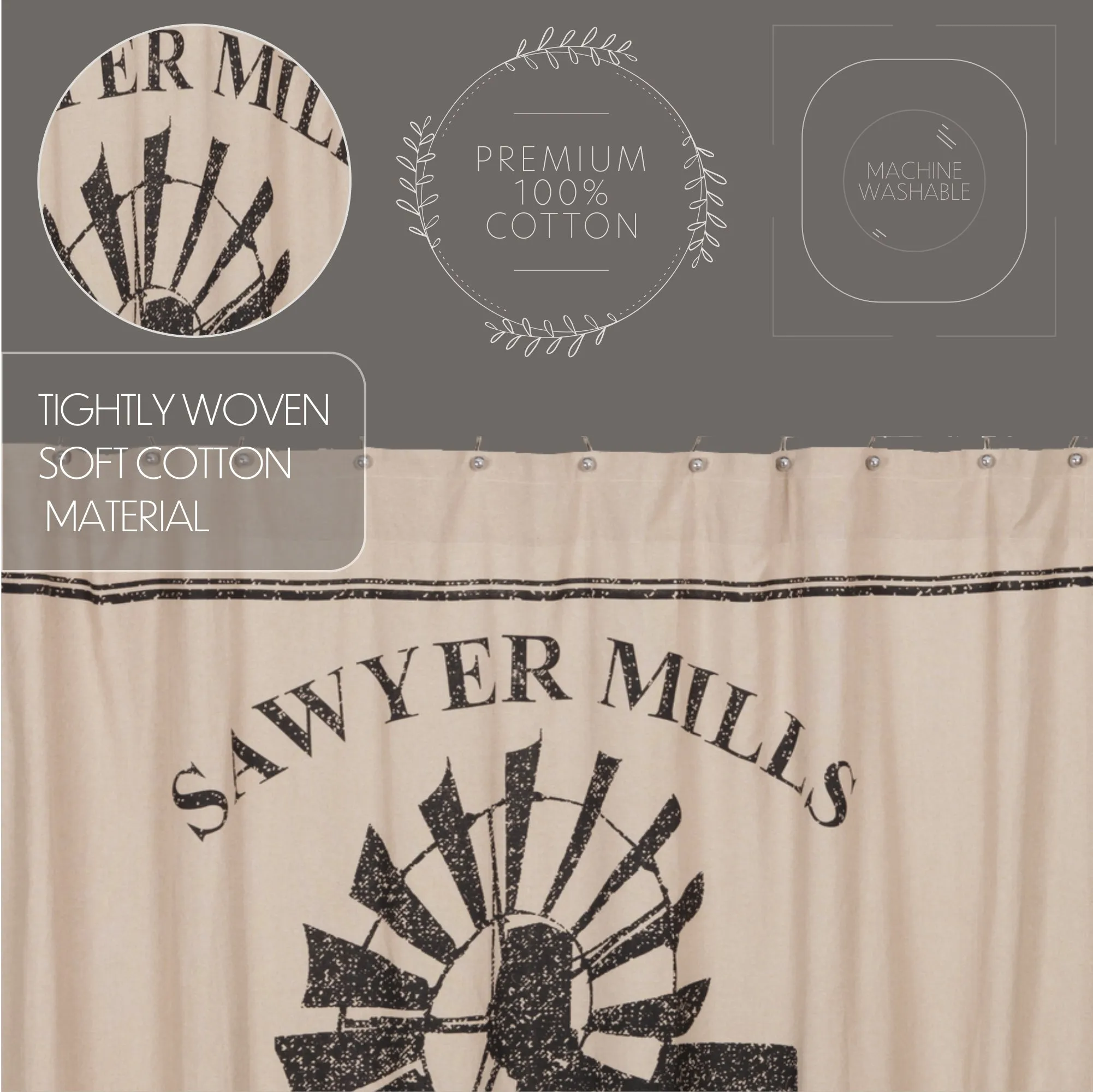 Sawyer Mill Windmill Shower Curtain