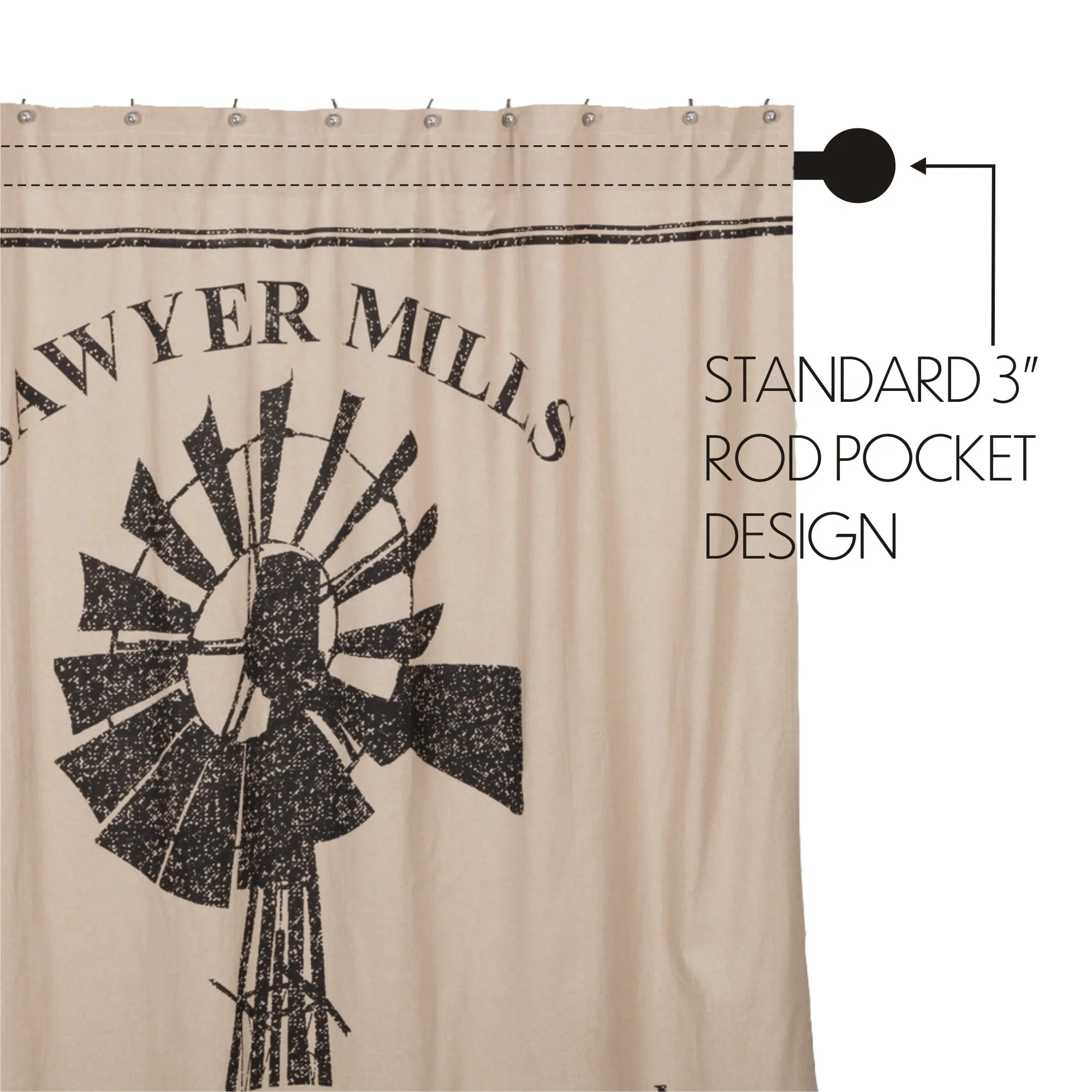 Sawyer Mill Windmill Shower Curtain