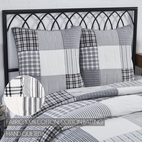 Sawyer Mill Black Quilted Euro Sham 26x26 pillowcases,cotton pillow covers,bed linen