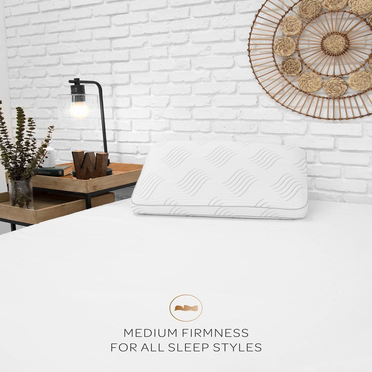 SensorPEDIC Charcoal Memory Foam Pillow with Built-In iCOOL Technology System - White