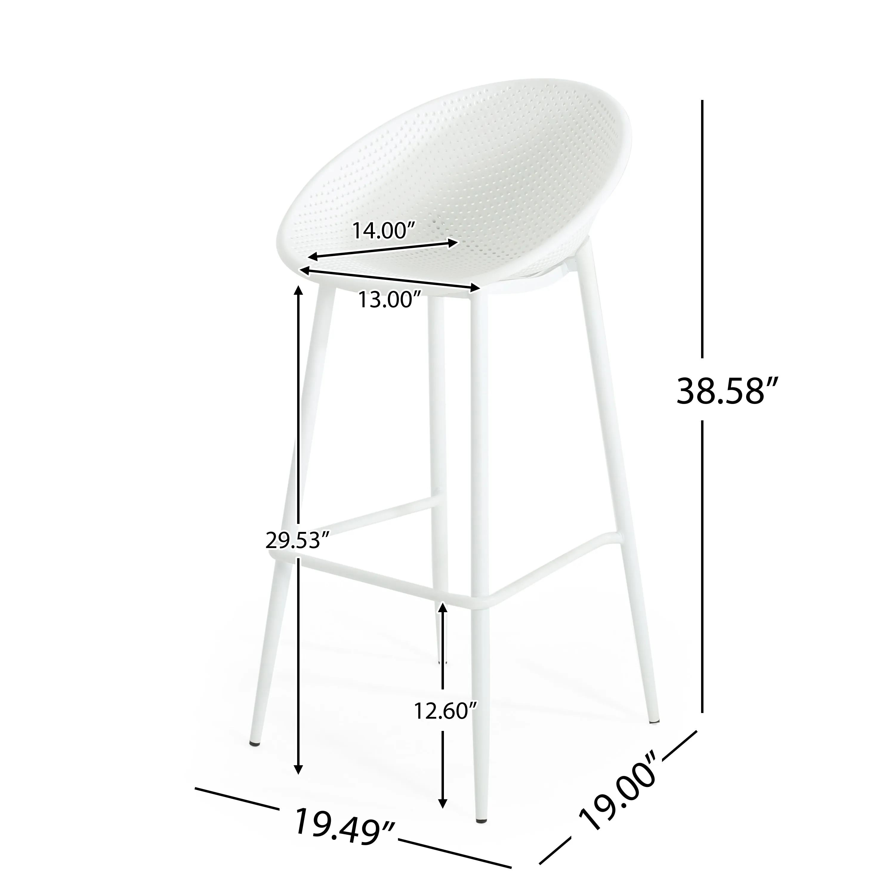 Shinnia Indoor & Outdoor Polypropelene Plastic Gable Barstool, Set of 2