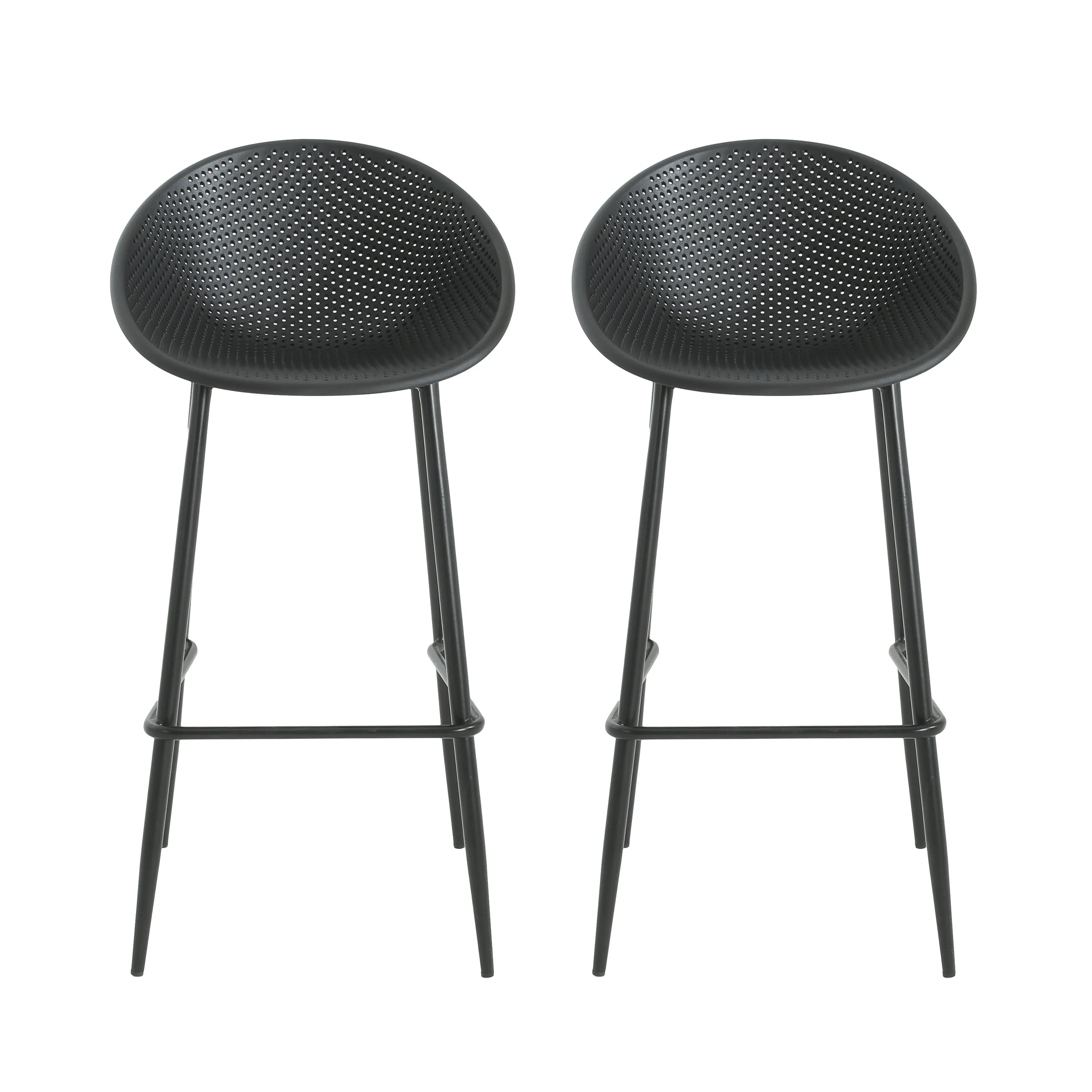 Shinnia Indoor & Outdoor Polypropelene Plastic Gable Barstool, Set of 2