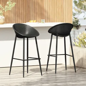 Shinnia Indoor & Outdoor Polypropelene Plastic Gable Barstool, Set of 2 patio chairs, outdoor seating