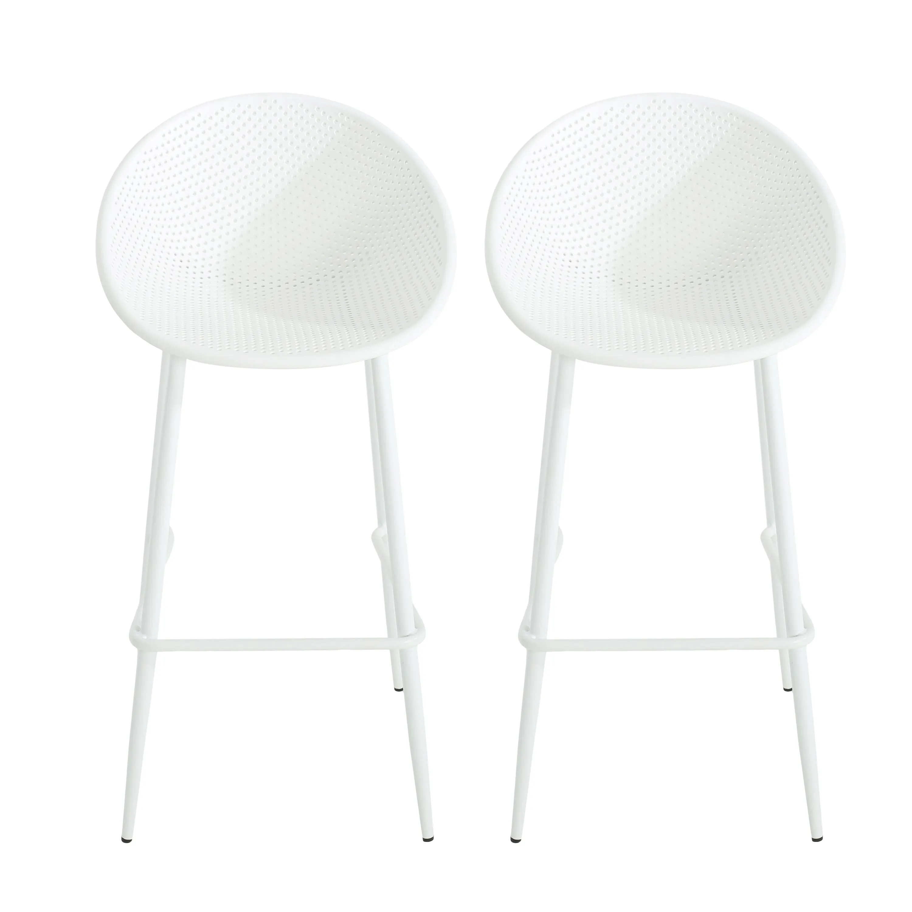 Shinnia Indoor & Outdoor Polypropelene Plastic Gable Barstool, Set of 2
