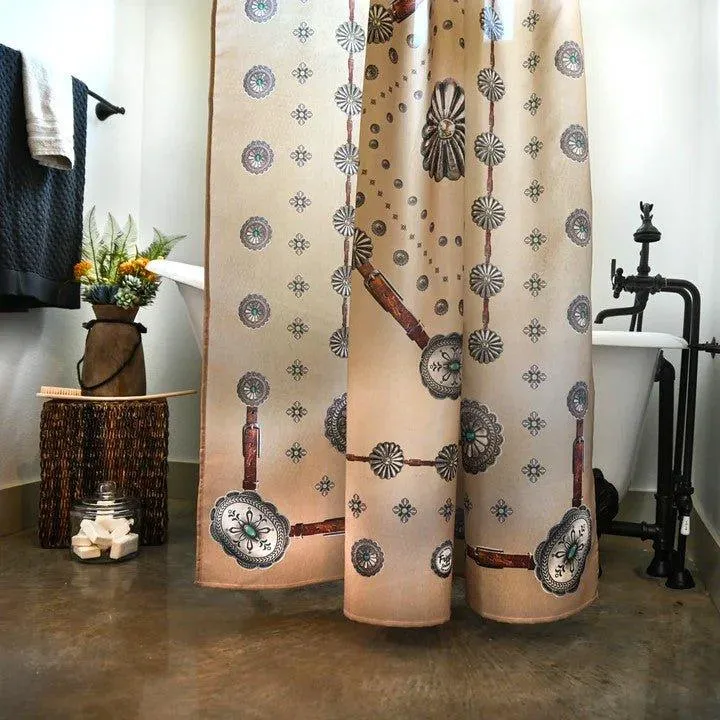 Silver Concho Western Shower Curtain