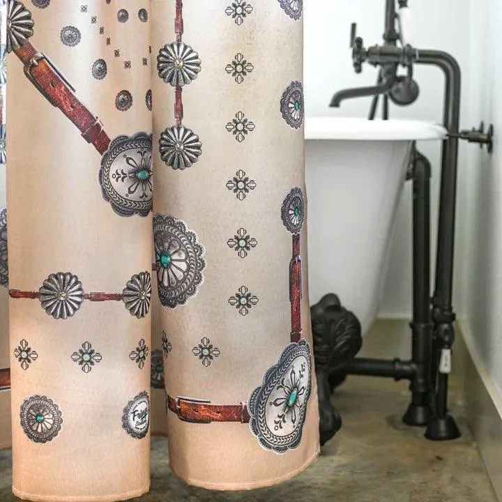Silver Concho Western Shower Curtain