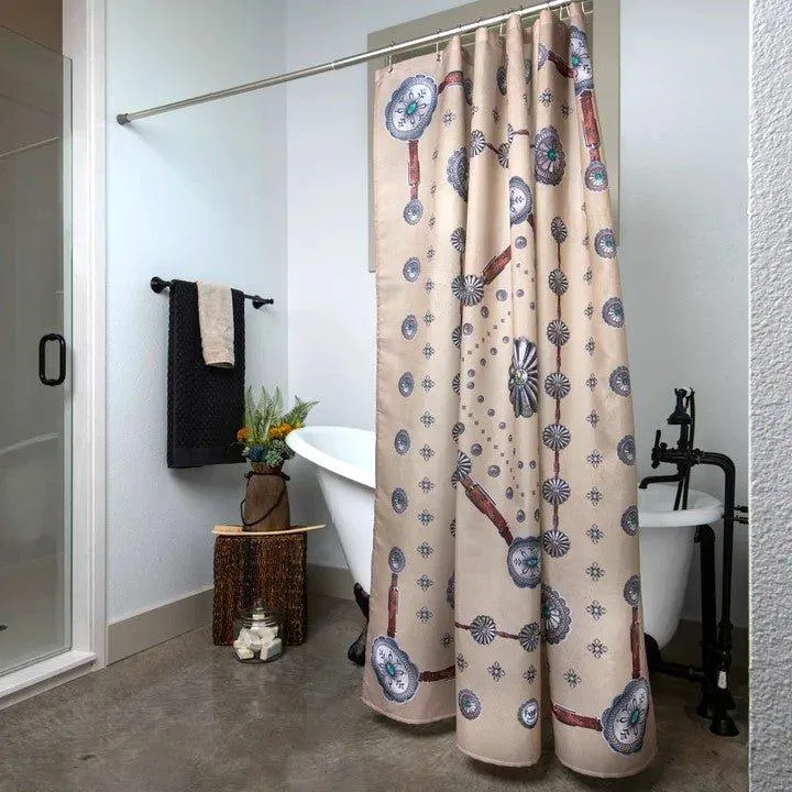 Silver Concho Western Shower Curtain bathroom furniture, vanity cabinet