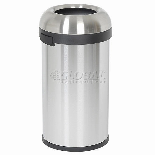 simplehuman Bullet Open Top Can - 16 Gallon Brushed SS
