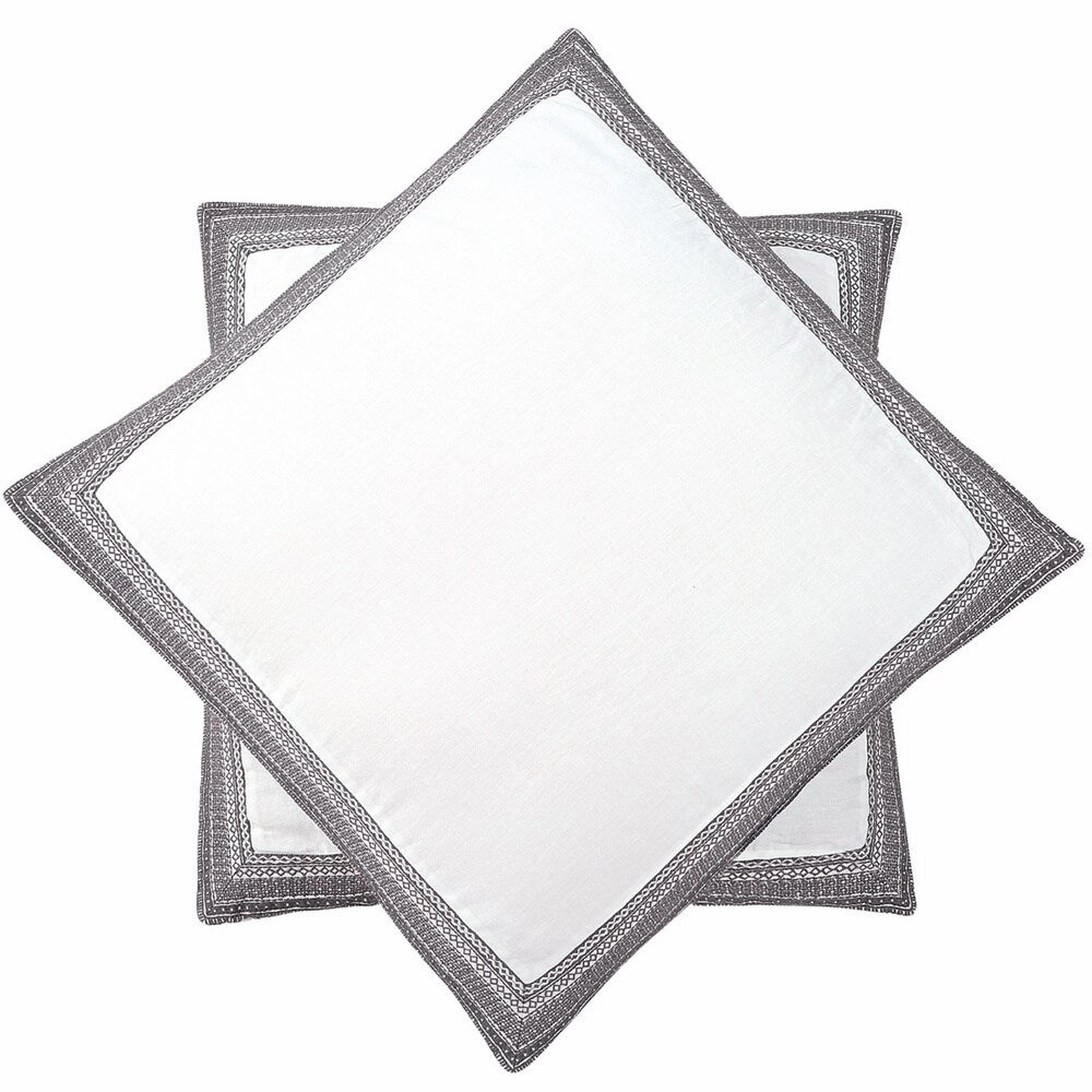 Sofia Embroidered Belgian Linen Euro Shams (Set of 2)