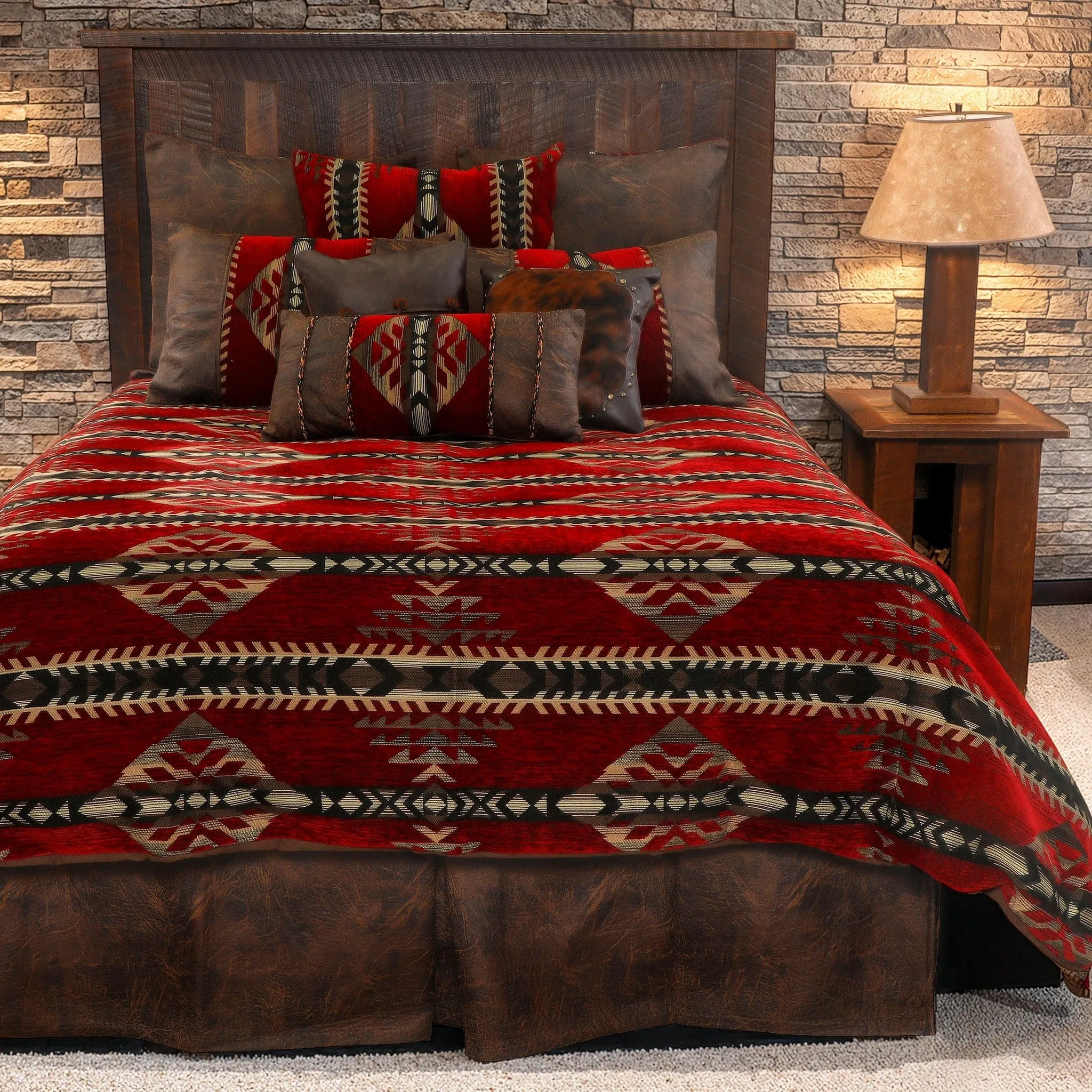 Southwest Sorrel Fabric Shower Curtain