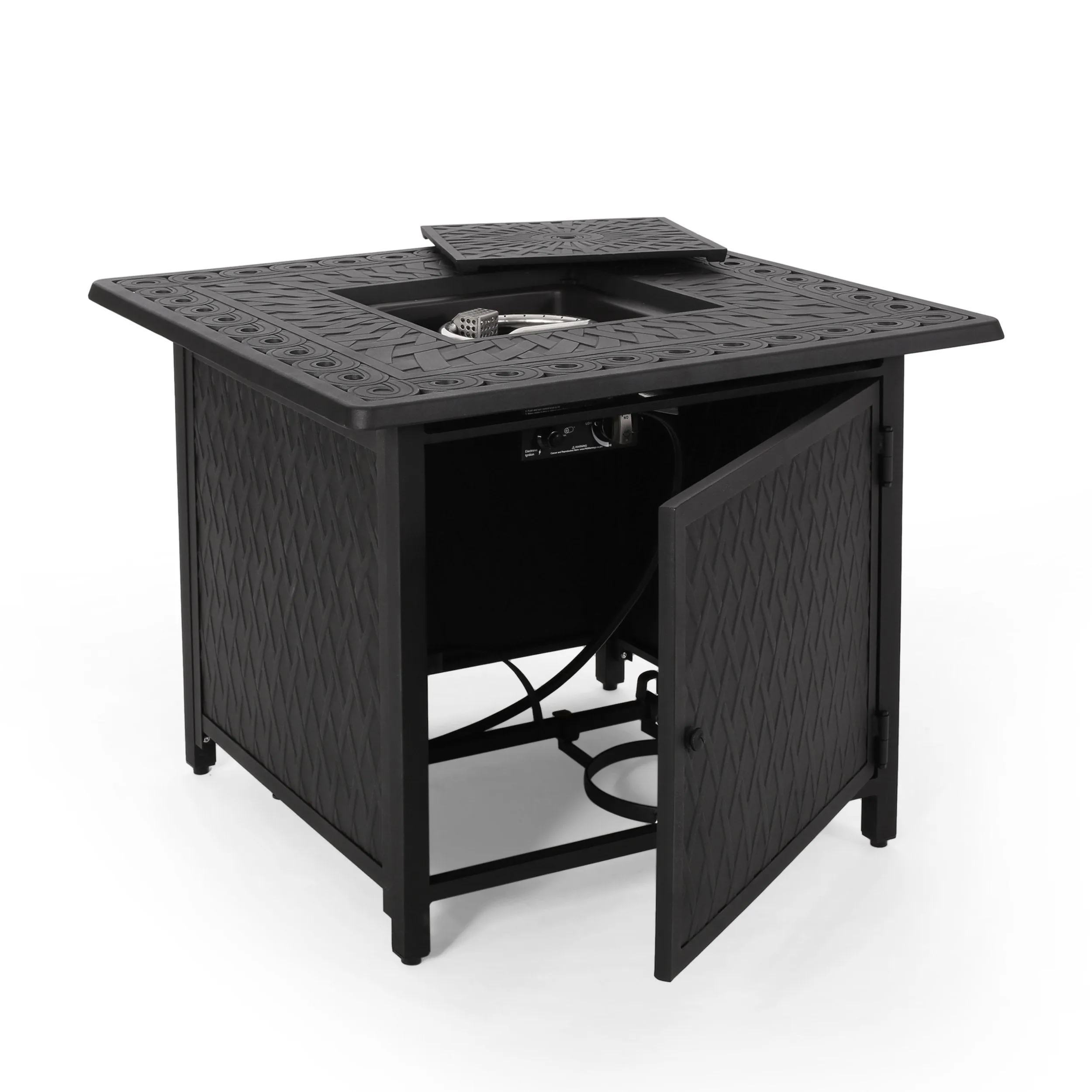 Square Aluminum Propane Fire Pit - NH069213 patio chairs, outdoor seating