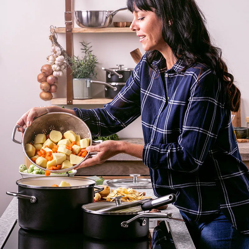 Steel Core Enamel Saucepan 16cm, Matte Black
