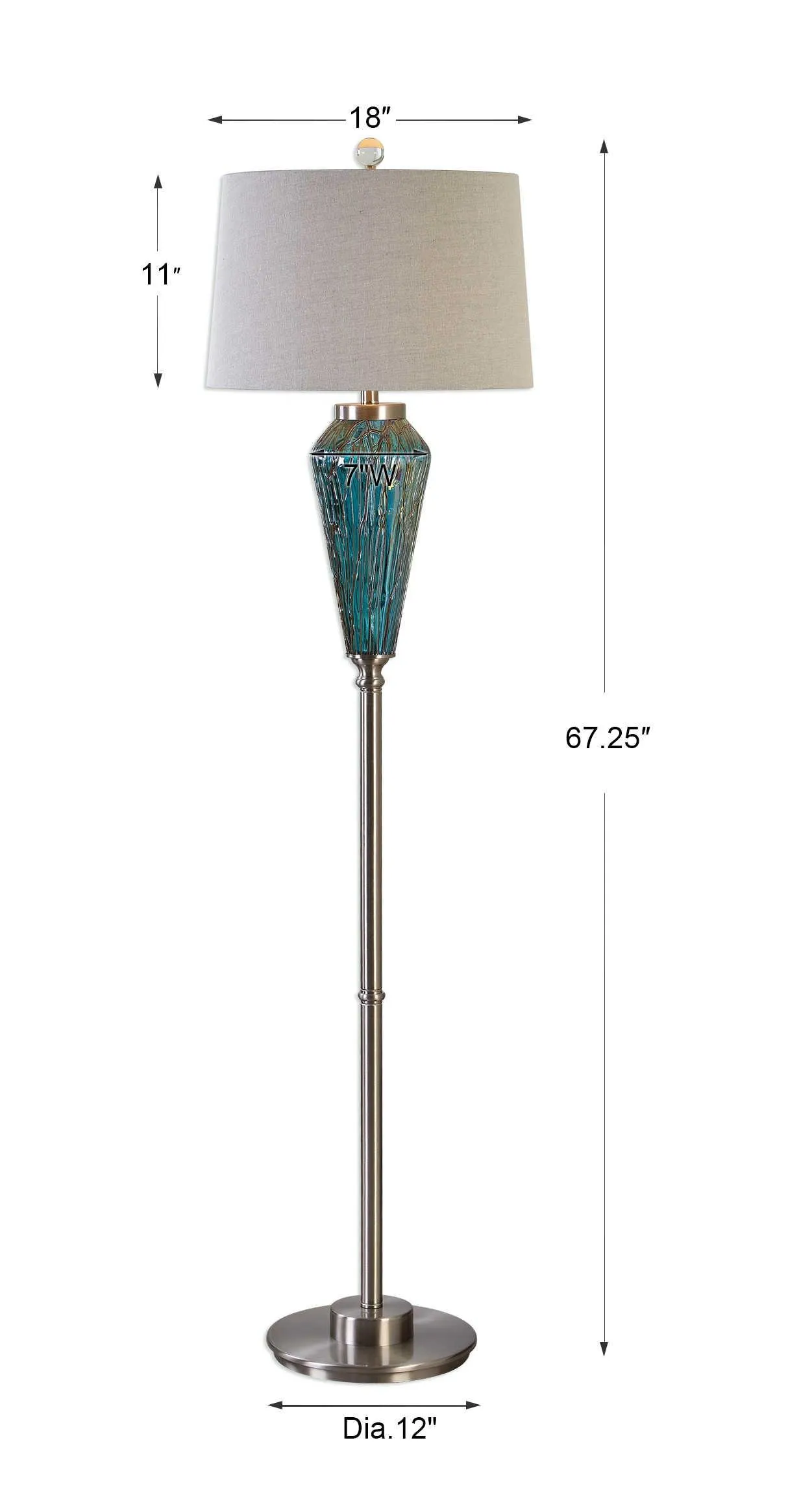 Stella Blue Glass Floor Lamp