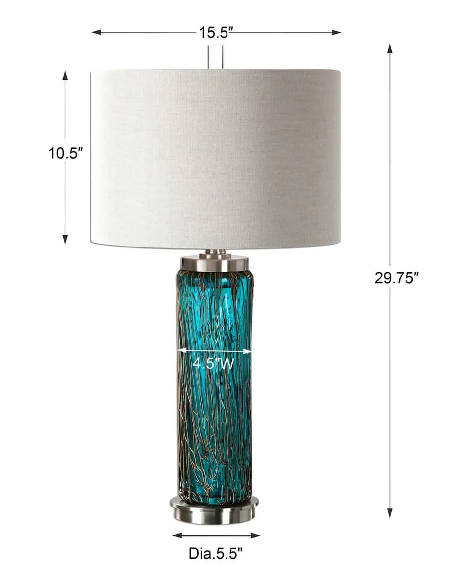 Stella Blue Glass Table Lamp