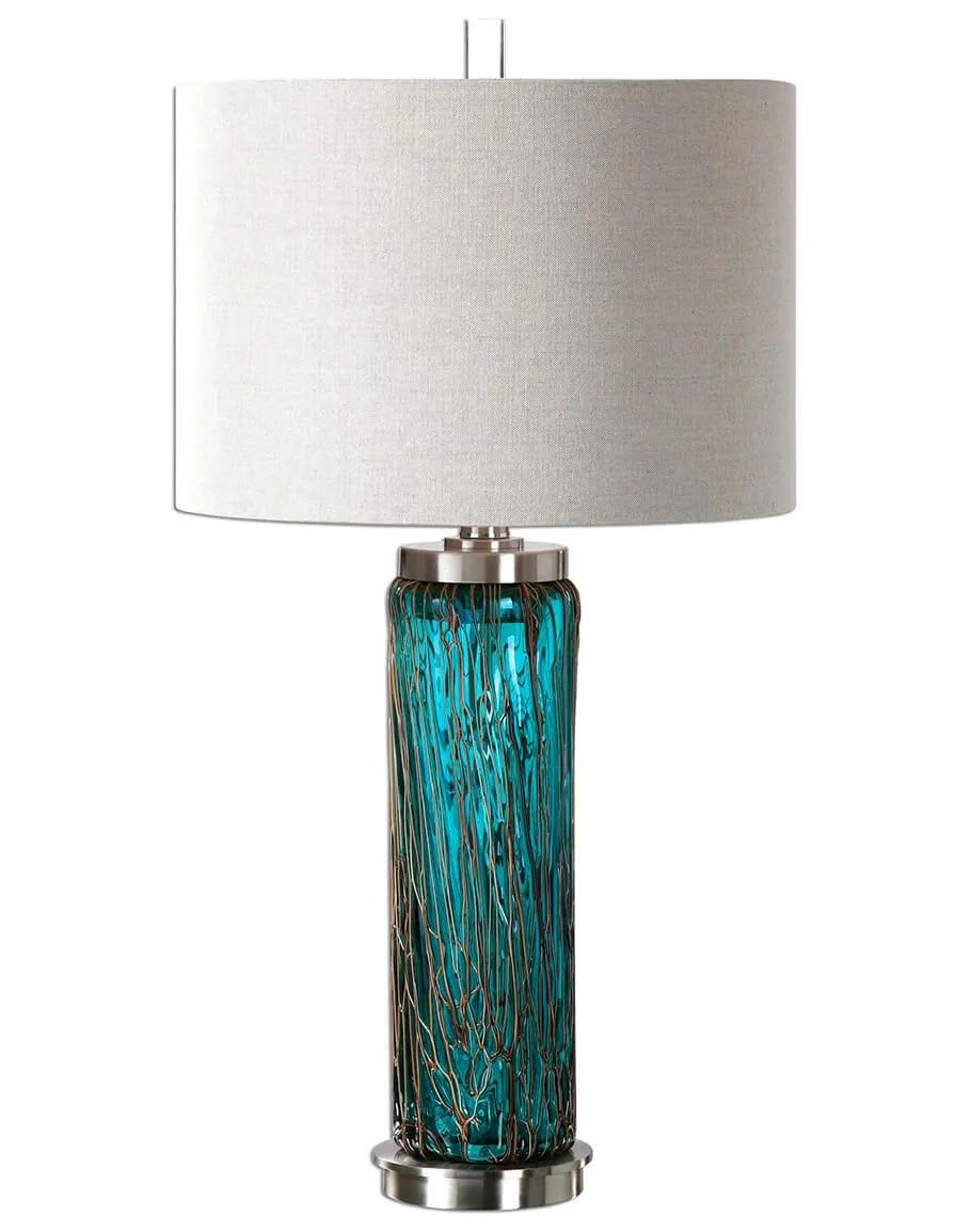 Stella Blue Glass Table Lamp