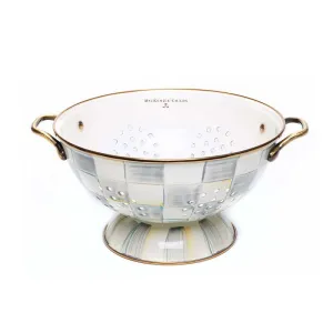 Sterling Check Enamel Large Colander, Silver, D24cm round coffee table, wooden coffee table
