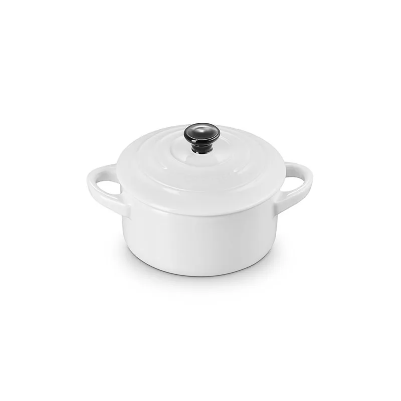 Stoneware Petite Round Casserole, 10cm, White
