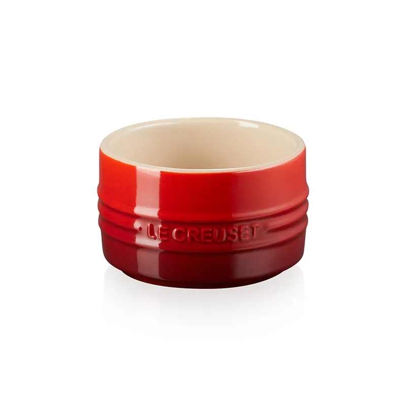 Stoneware Stackable ramekin, 8cm - 200ml, Cerise curtain fabric, upholstery textile