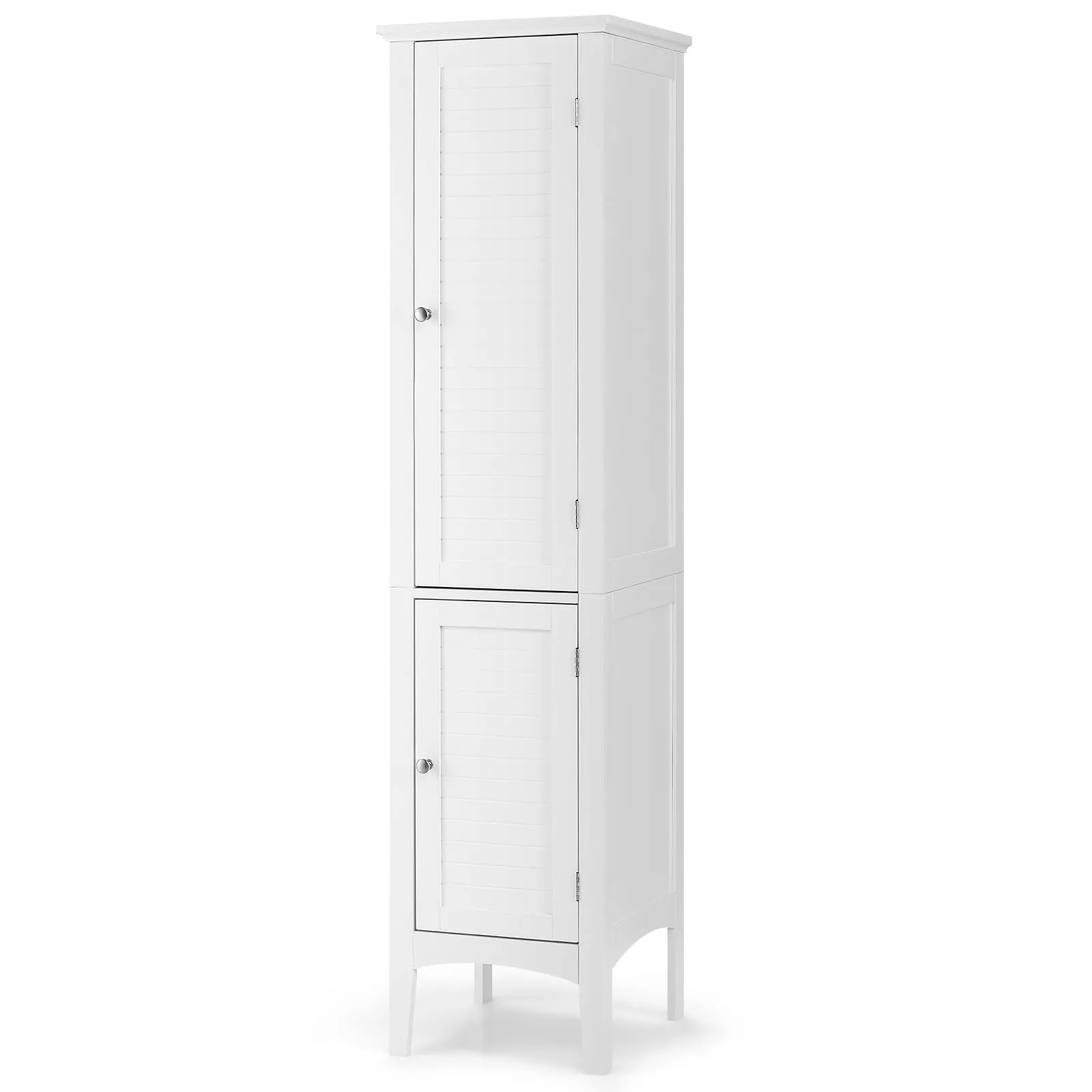 Storage Cabinet Bathroom High Cabinet with 5 Tier Shelves bathroom organizer, toilet brush holder