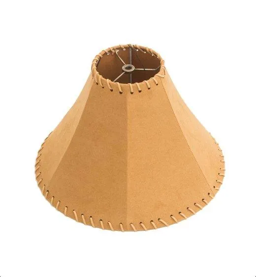 Tan Faux Leather Lamp Shade 14"
