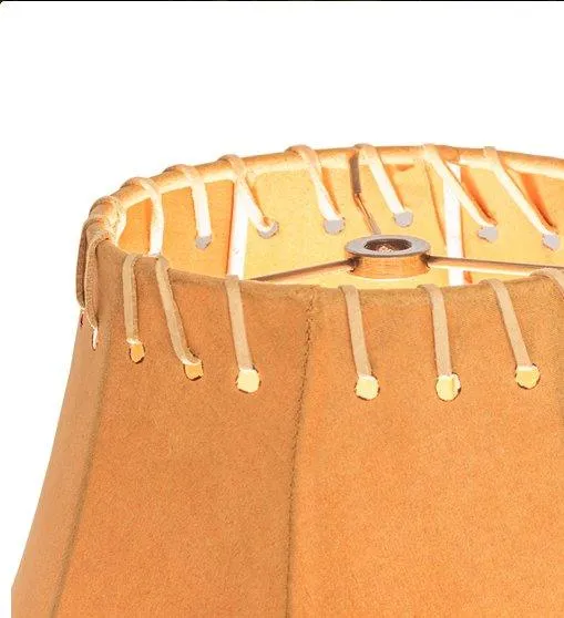 Tan Faux Leather Swoop Lamp Shade 18"