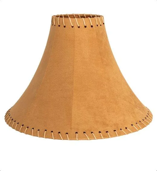 Tan Faux Leather Swoop Lamp Shade 18"