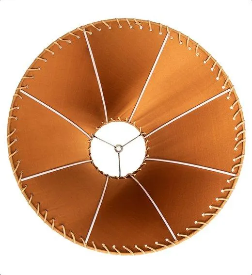 Tan Faux Leather Swoop Lamp Shade 8"