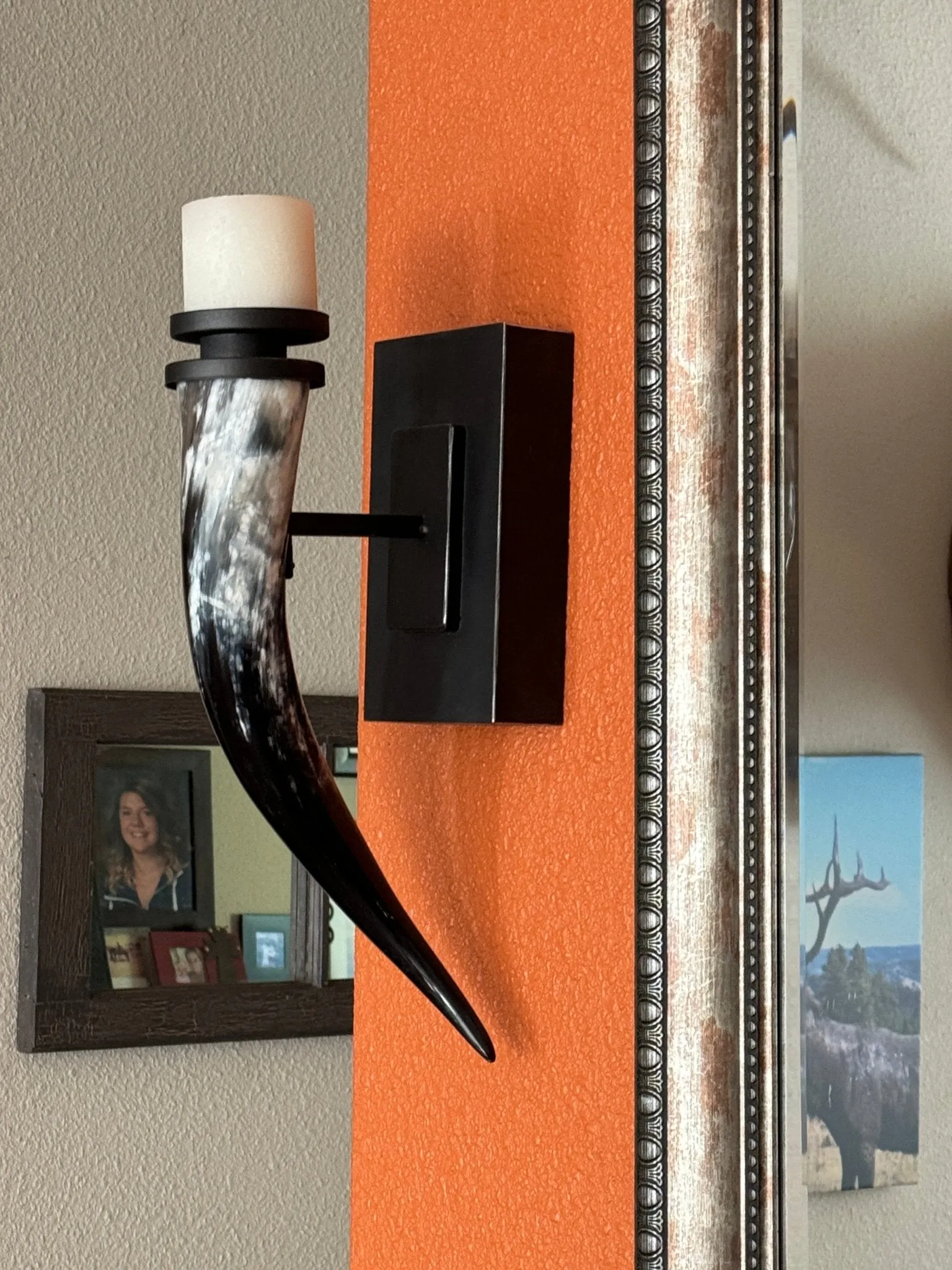 Taurine Steer Horn Candle Wall Sconce