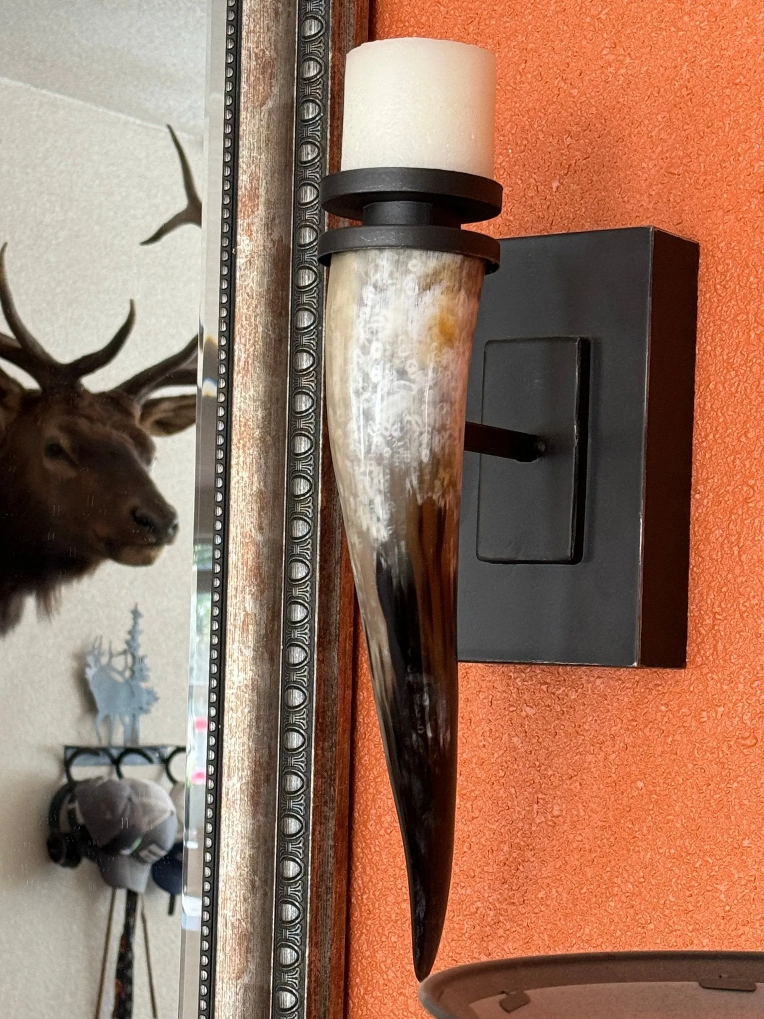 Taurine Steer Horn Candle Wall Sconce