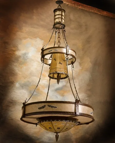 The Painted Feather Chandelier
