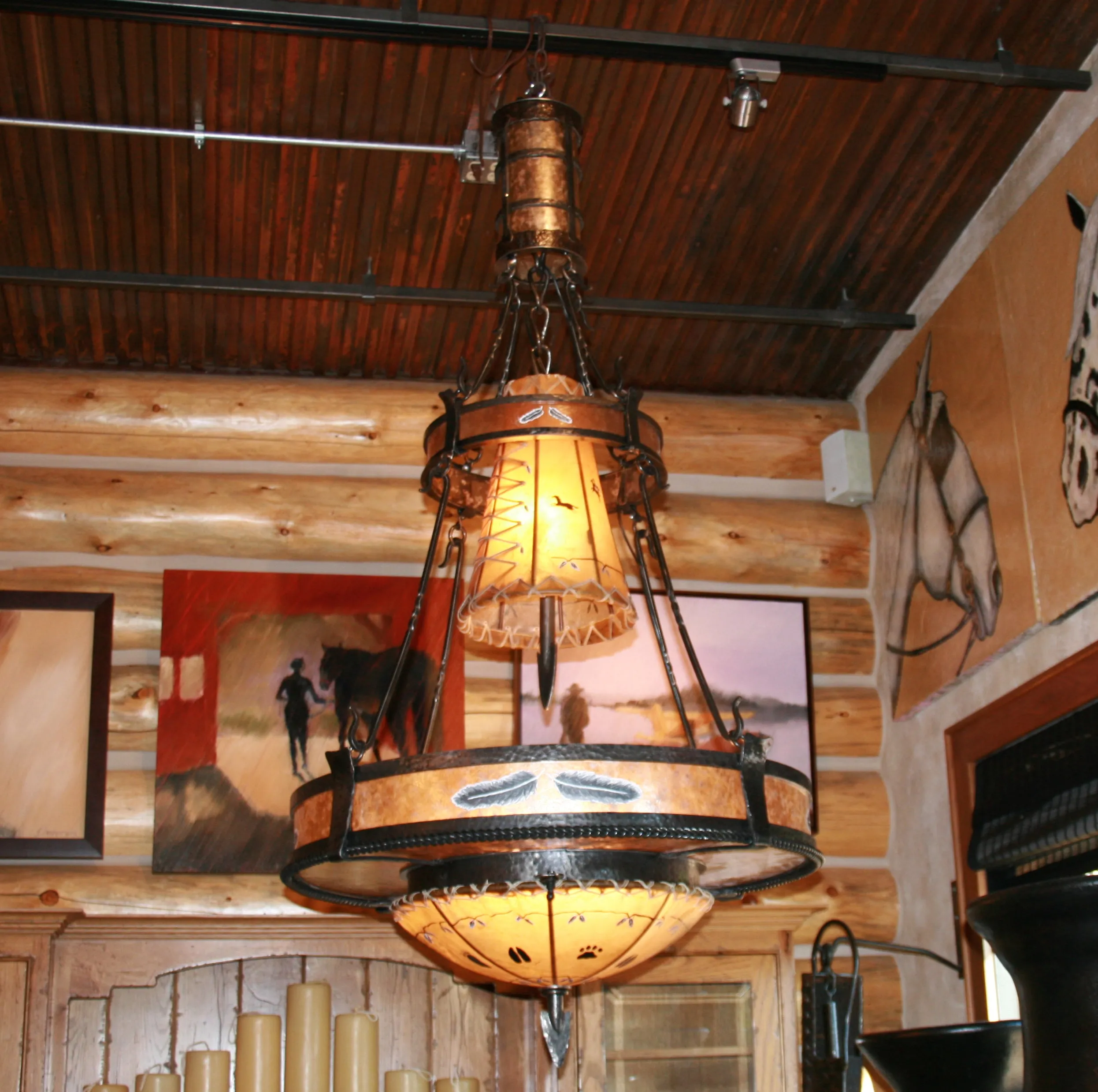 The Painted Feather Chandelier