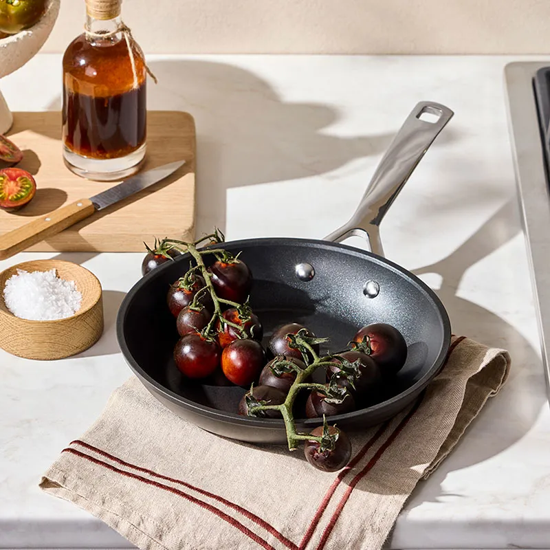 Toughened Non-Stick Shallow Frying Pan, 22cm, Black