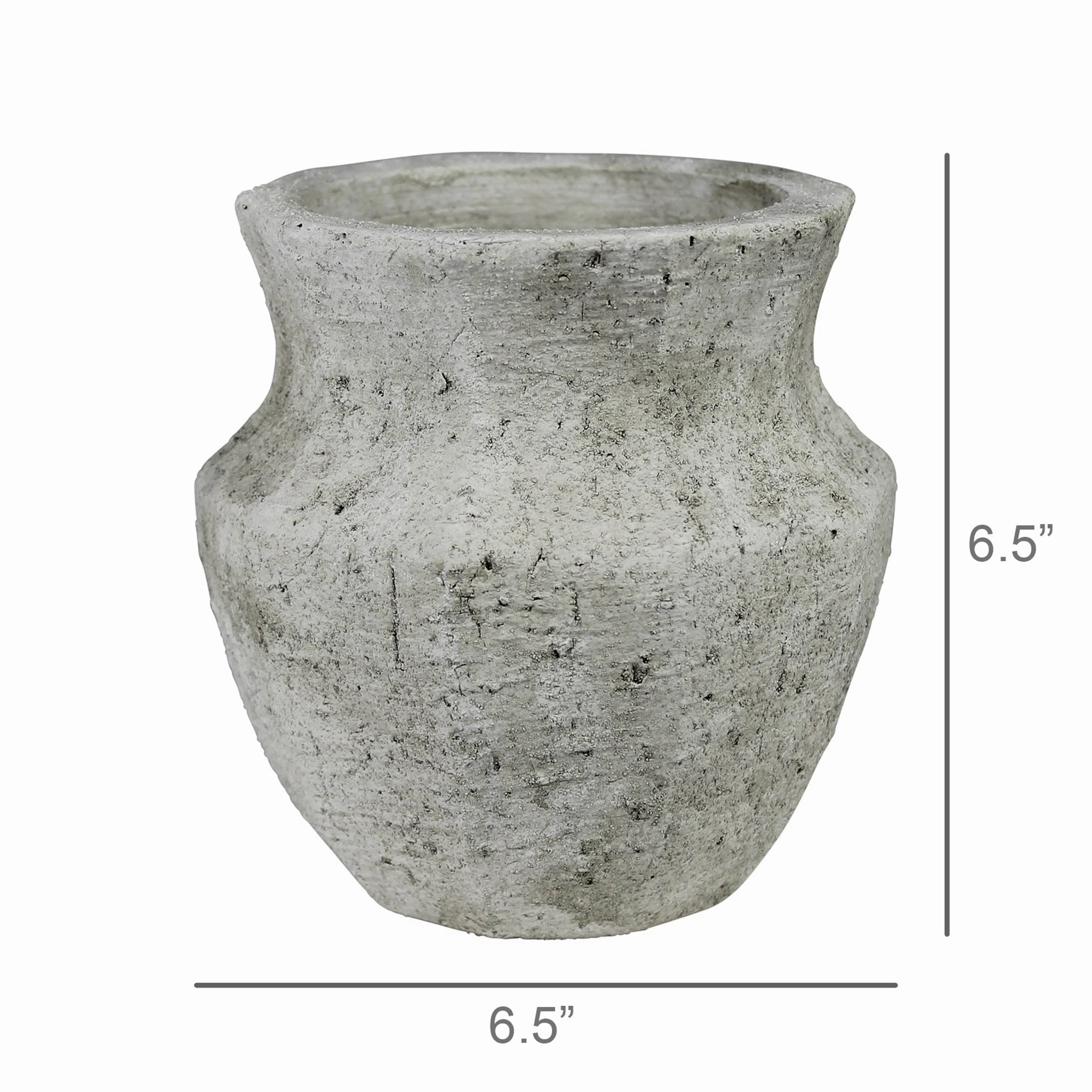 Toullon Vase, White Cement - Sm